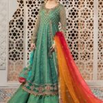 Maria.B Chiffons Unstitched Eid Collection - MPC-21-108-Sea Green and Fuchsia Pink