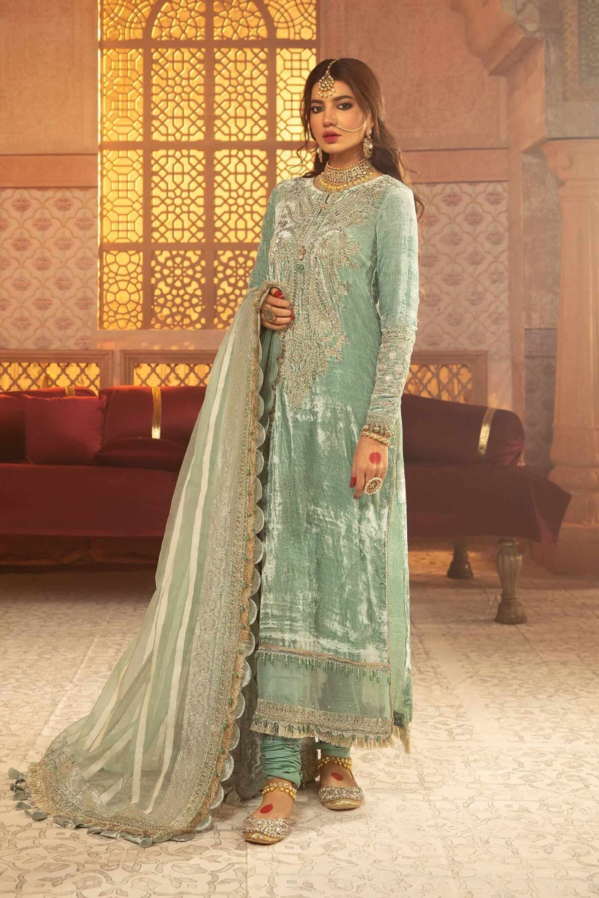 Maria. B velvet - sea green - image 1