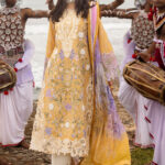 Mushq Manaram Luxury Lawn 2025 | Gold Glow