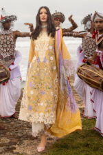 Mushq Manaram Luxury Lawn 2025 | Gold Glow