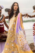 Mushq Manaram Luxury Lawn 2025 | Gold Glow - Image 5