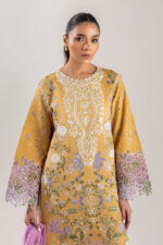 Mushq Manaram Luxury Lawn 2025 | Gold Glow - Image 2
