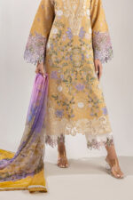 Mushq Manaram Luxury Lawn 2025 | Gold Glow - Image 7