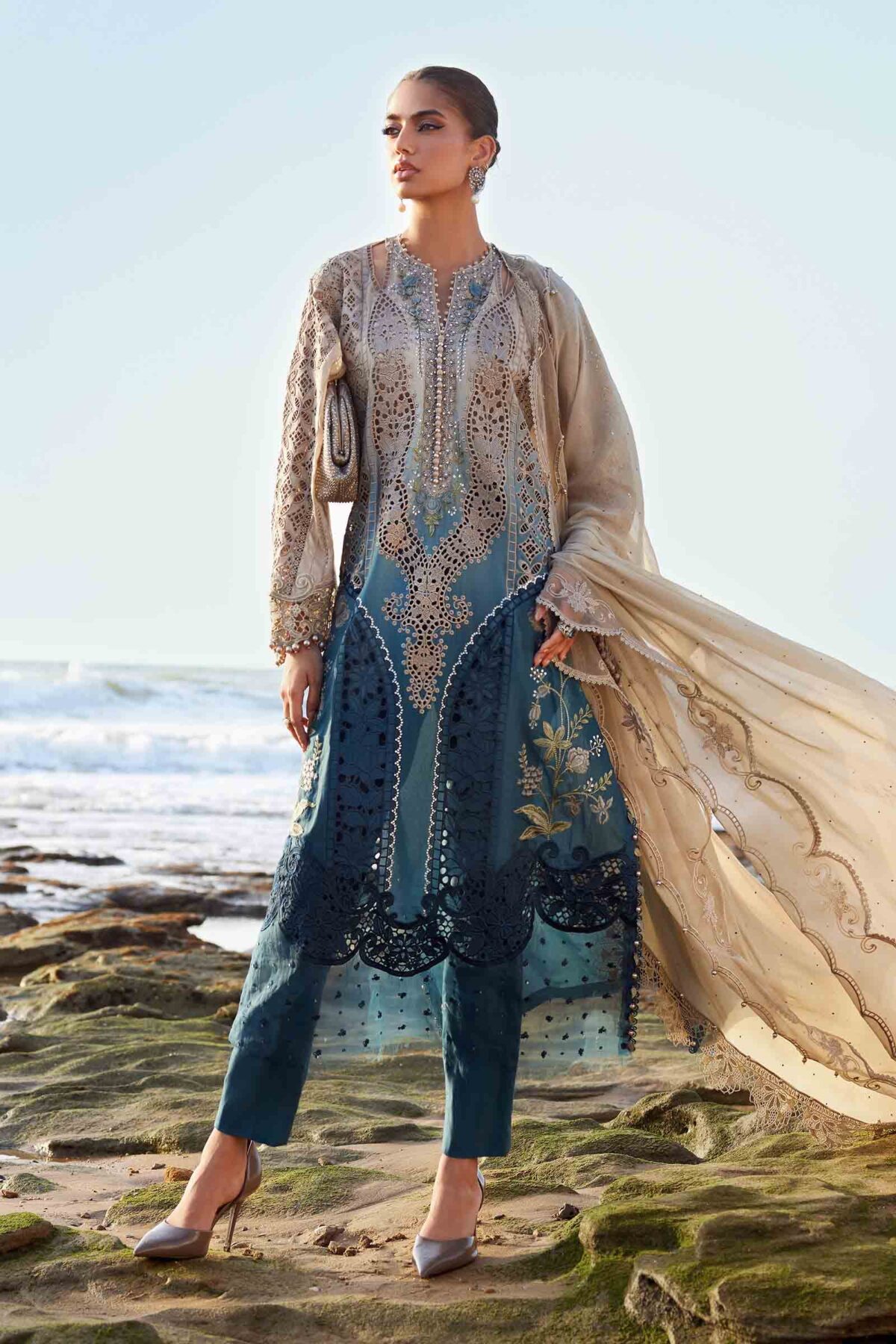Maria. B eid luxury lawn 25 | el-25-08 - image 1