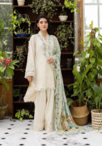 Elaf Ecraft Chikankari Chiffon Lawn | EEC-1B PEARLISTA - Image 6