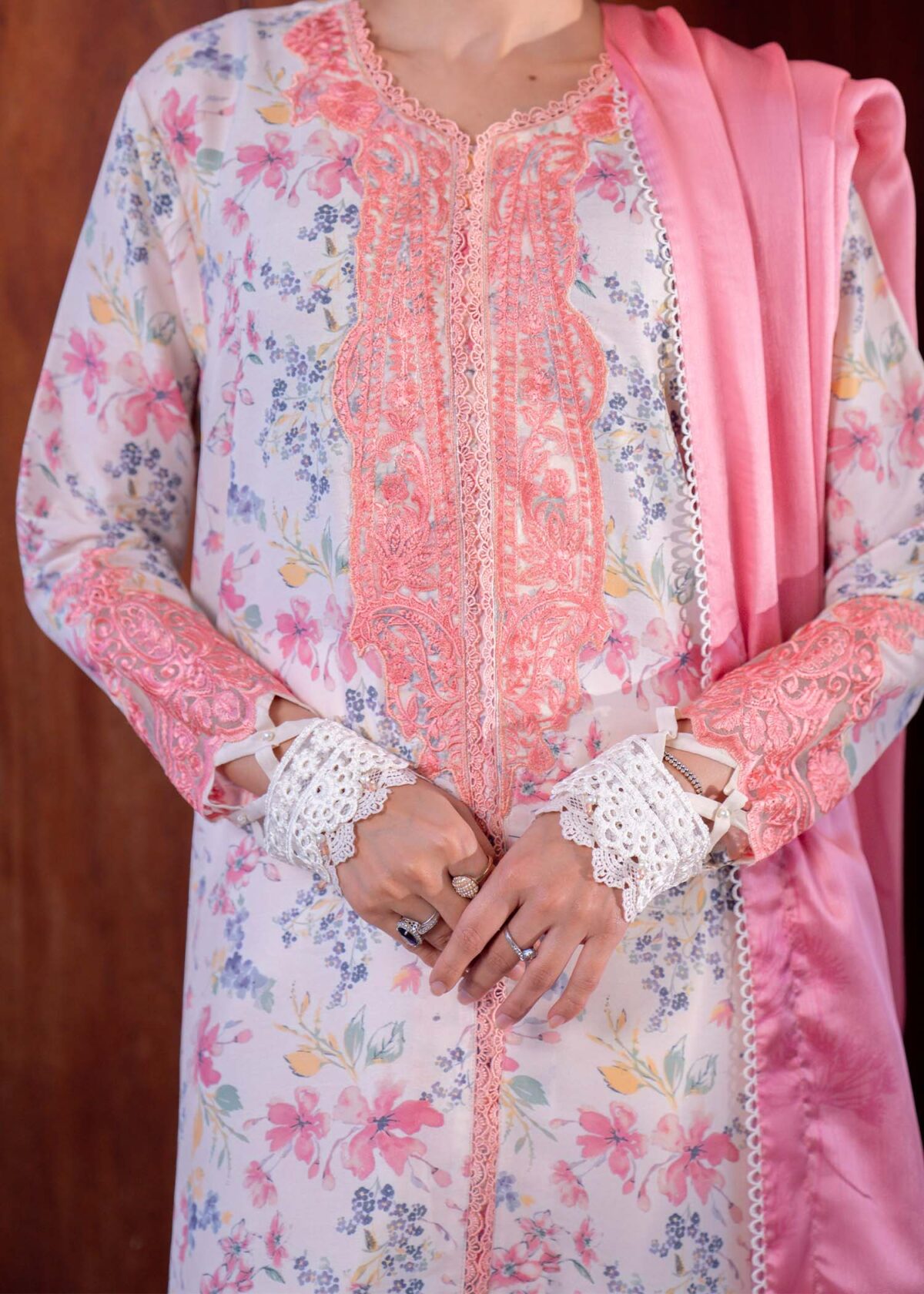 Myeesha lamhay luxury lawn | nazneen - image 6