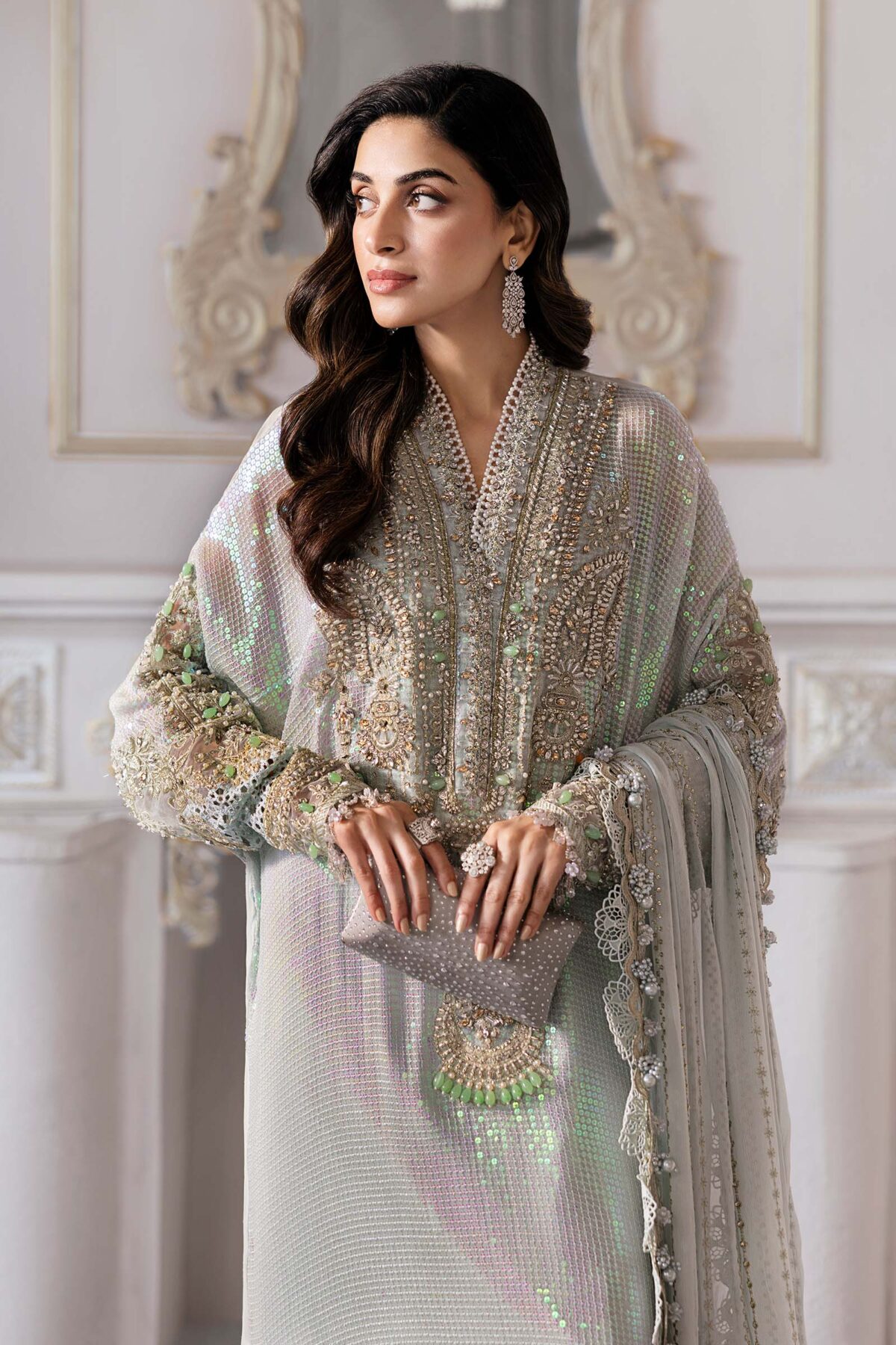 Maria b unstiched embroidered chiffon 24 | bd-3005 - image 6
