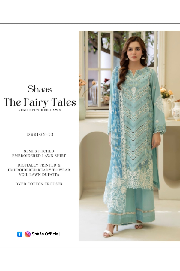 Shaas The Fairy Tales Semi Stitched Luxury Lawn | D2