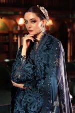 Maria.B Unstitched Embroidered Velvet Luxe’ 25 | WL-1310-Teal - Image 8