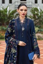 Maria.B Unstitched Embroidered Velvet Luxe’ 25 | WL-1312-Navy Blue - Image 8