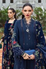 Maria.B Unstitched Embroidered Velvet Luxe’ 25 | WL-1312-Navy Blue - Image 9