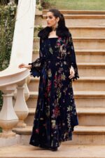 Maria.B Unstitched Embroidered Velvet Luxe’ 25 | WL-1312-Navy Blue - Image 5