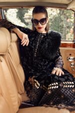 Maria.B Unstitched Embroidered Velvet Luxe’ 25 | WL-1301-Black and Gold - Image 7