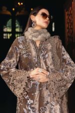 Maria.B Unstitched Embroidered Velvet Luxe’ 25 | WL-1303-BEIGE - Image 6