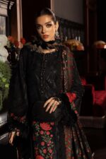 Maria.B Unstitched Embroidered Velvet Luxe’ 25 | WL-1309-Black and Red - Image 7