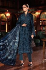 Maria.B Unstitched Embroidered Velvet Luxe’ 25 | WL-1310-Teal - Image 4