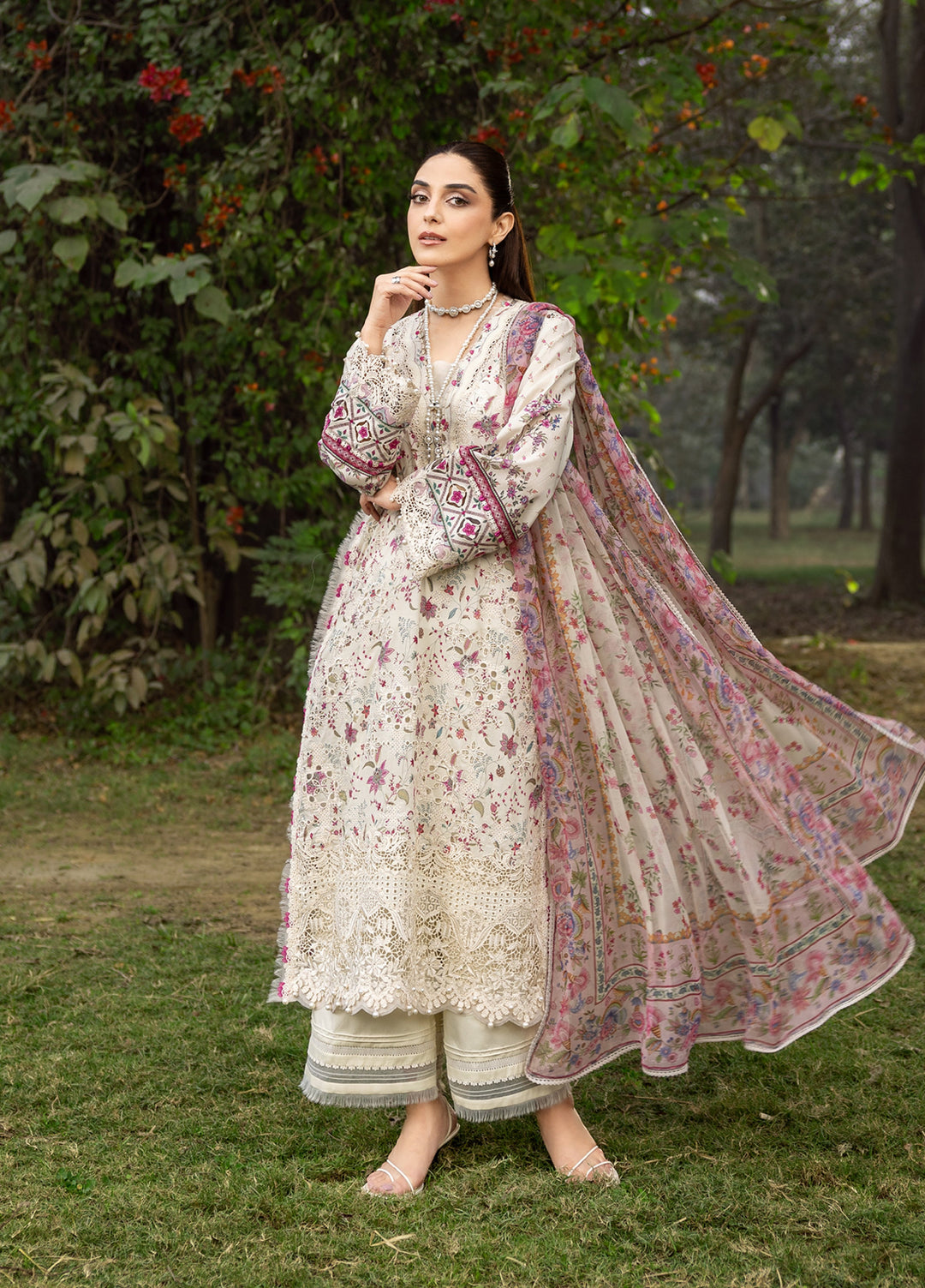 Elaf Chikankari Prints lawn 2026 | ERC 5A MEHR