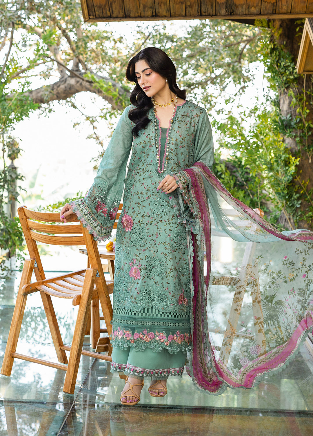 Elaf Chikankari Prints lawn 2026 | ERC 4B NAYAB
