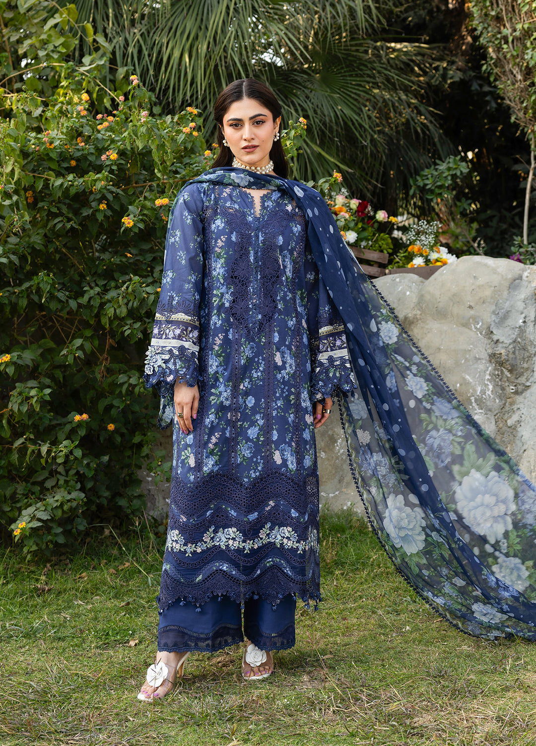 Elaf Chikankari Prints lawn 2026 | ERC-3B NEEL