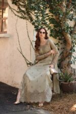 Noor luxe chikankari By Sadia Asad 2026 | D7 - B - Warm Gold Sage - Image 4