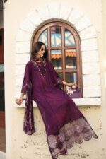 Noor luxe chikankari By Sadia Asad 2026 | D5 - A - Itten Plum - Image 4