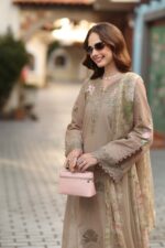 Noor luxe chikankari By Sadia Asad 2026 | D3 - B - Soft Mocha - Image 2