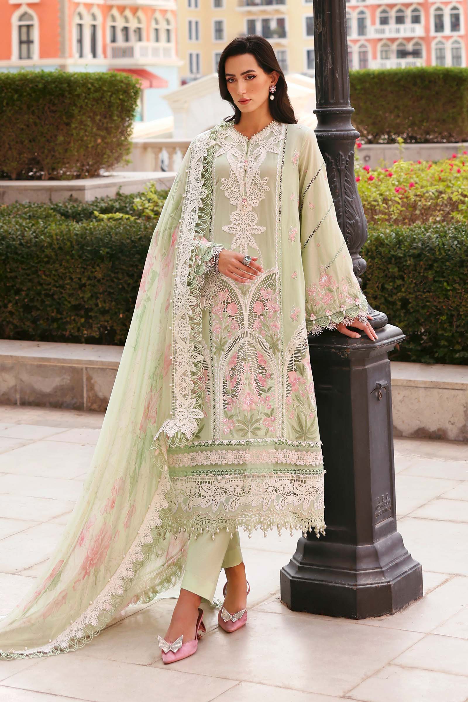 D11AFront_B Maria B Eid Lawn 2026 | D-2611-A - Image 1