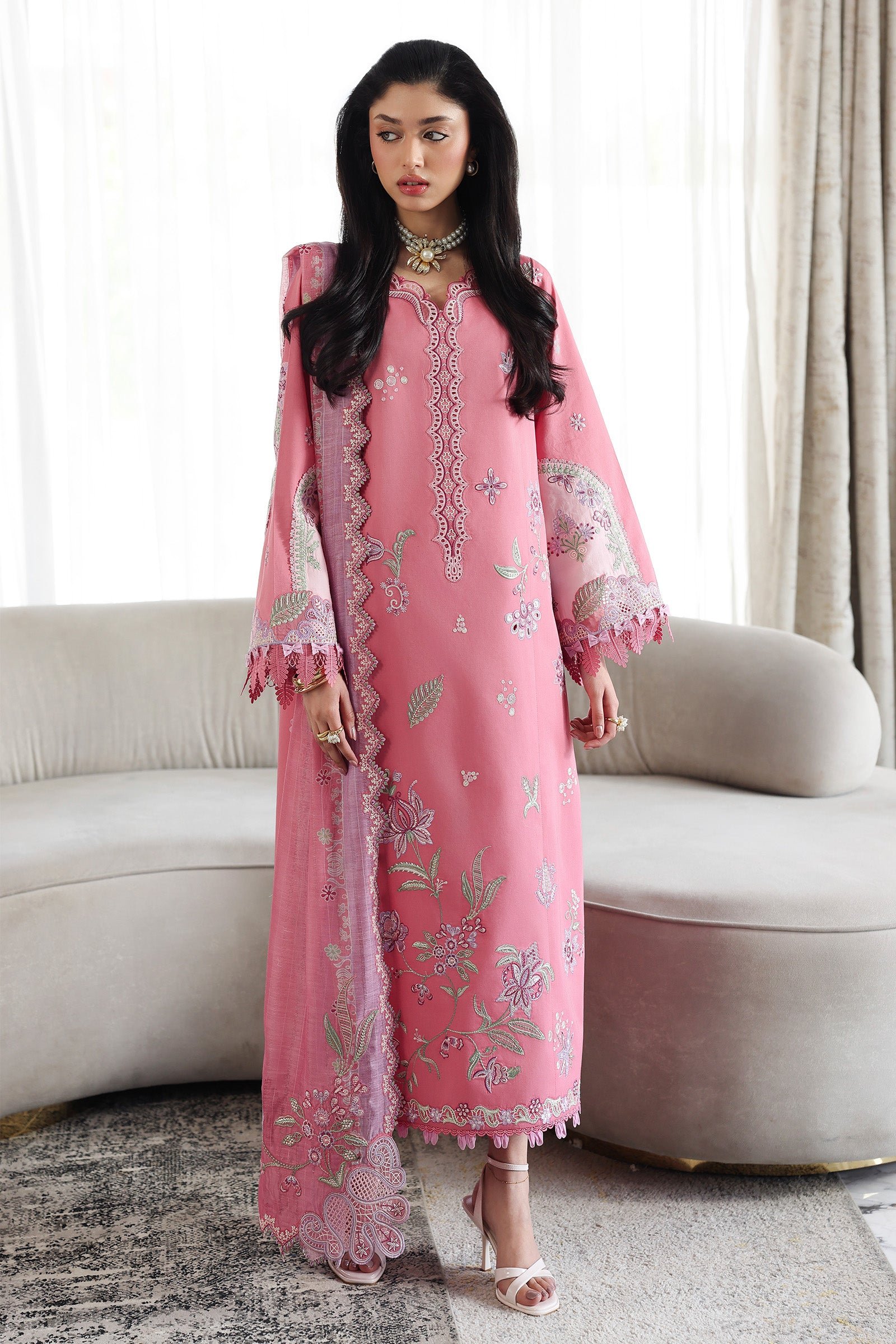 052A9524 Qalamkar Qline Drop lawn II 2026 | QKL-02 ABEER - Image 1