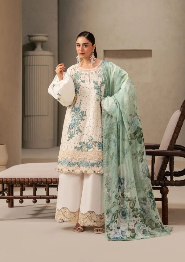 Elaf Ecraft Chikankari Chiffon 2026 Elaf EHC-1A VANILLA