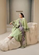 Elaf Ecraft Chikankari Chiffon 2026 | EHC-6A BASIL - Image 3