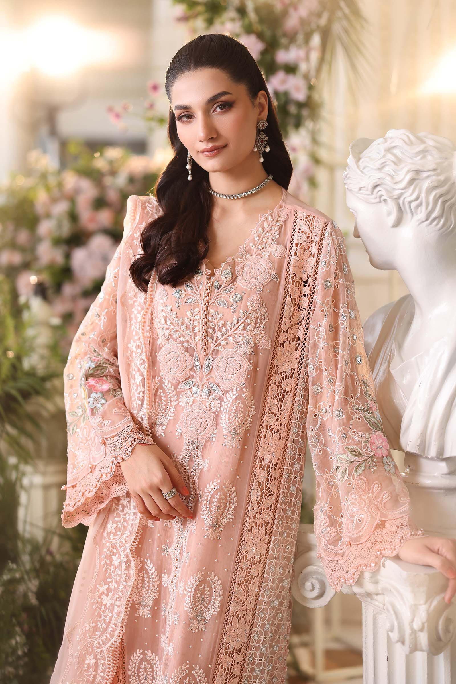 Maria B Chiffon 2026 | MPC-26-104-Peach Pink