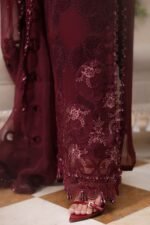 Maria B Chiffon 2026 | MPC-26-108-Burgundy - Image 5