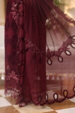 Maria B Chiffon 2026 | MPC-26-108-Burgundy - Image 4