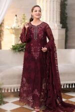 Maria B Chiffon 2026 | MPC-26-108-Burgundy