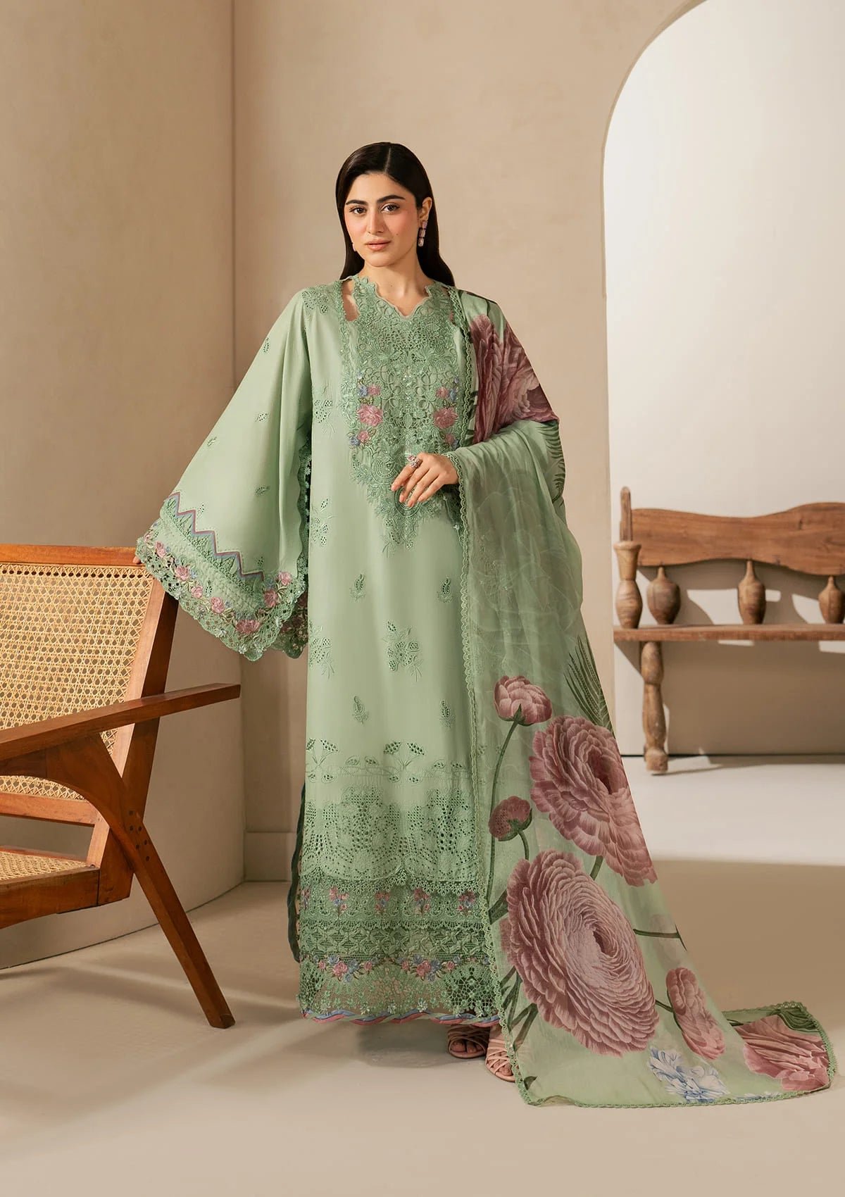 Elaf Ecraft Chikankari Chiffon Duppta 2026