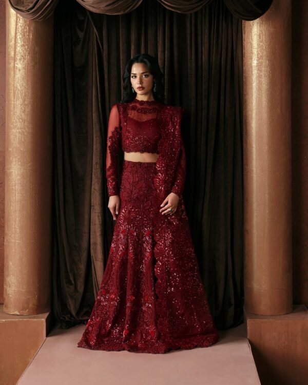 Afrozeh La Fuchsia Unstitched Formal 3Pc Suit FWU-0078 Lover