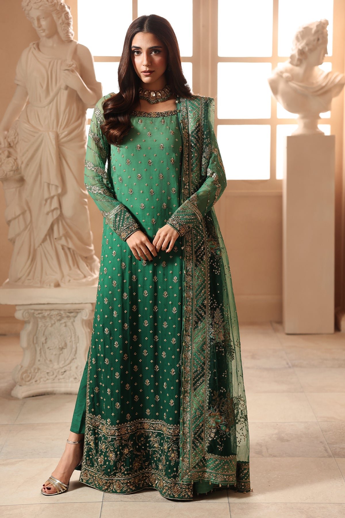 3-PC Unstitched Embroidered Luxury Chiffon DJW6-03