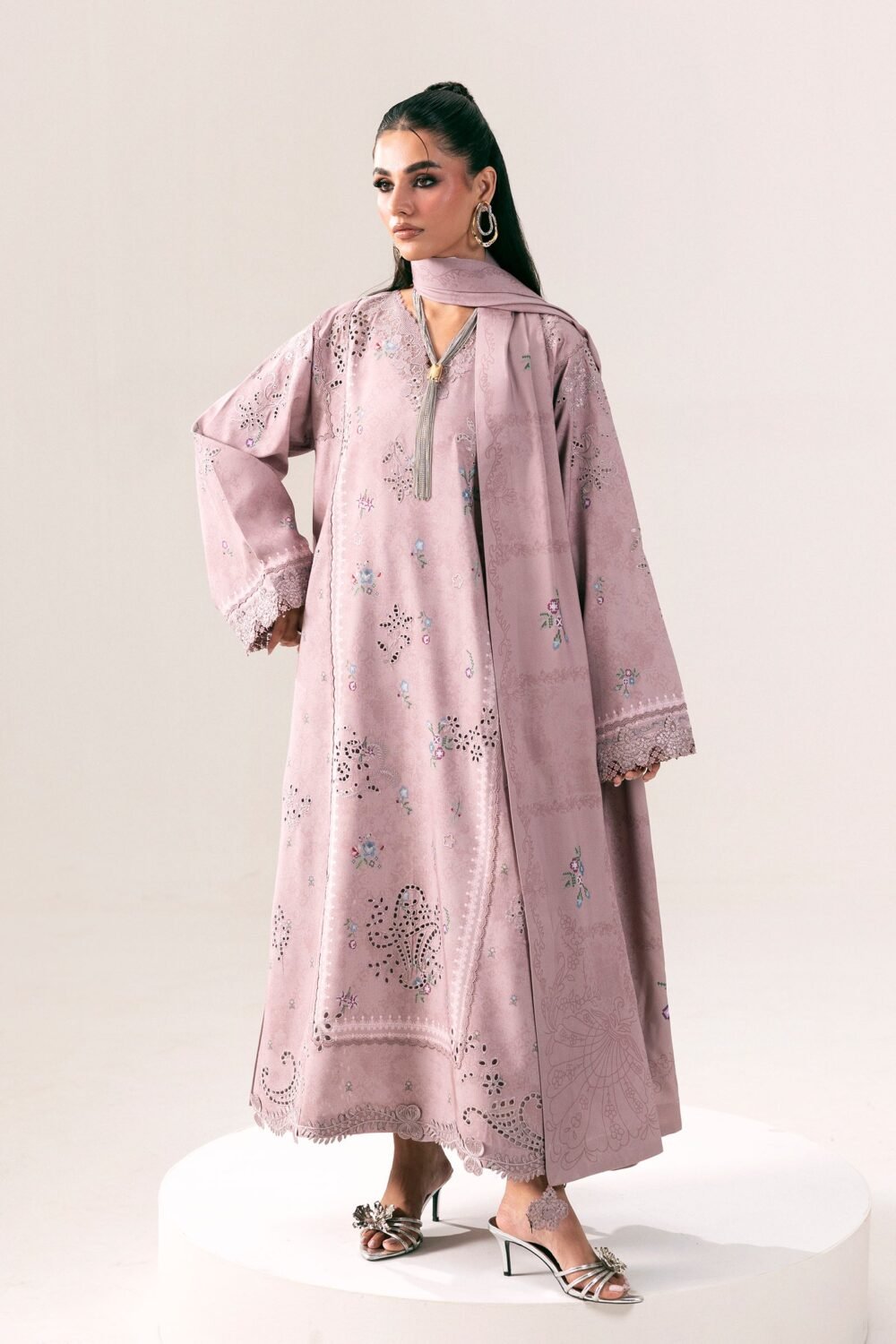 Qalamkar QPW-08 (B) Waniya ready to wear suit front view