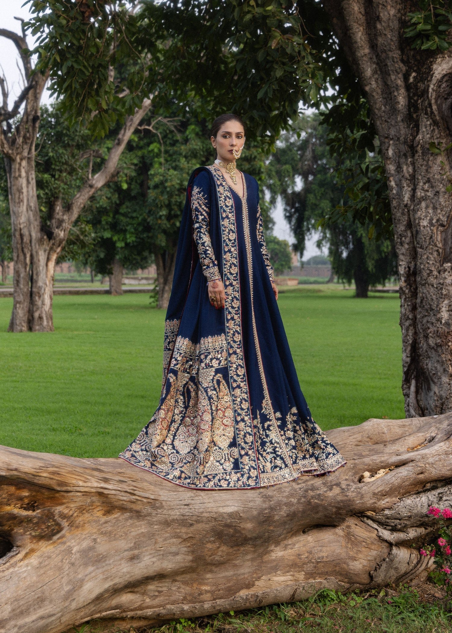 Hussain Rehar Neelum Embroidered Suit Front View Hussain Rehar Neelum ready to wear suit front view