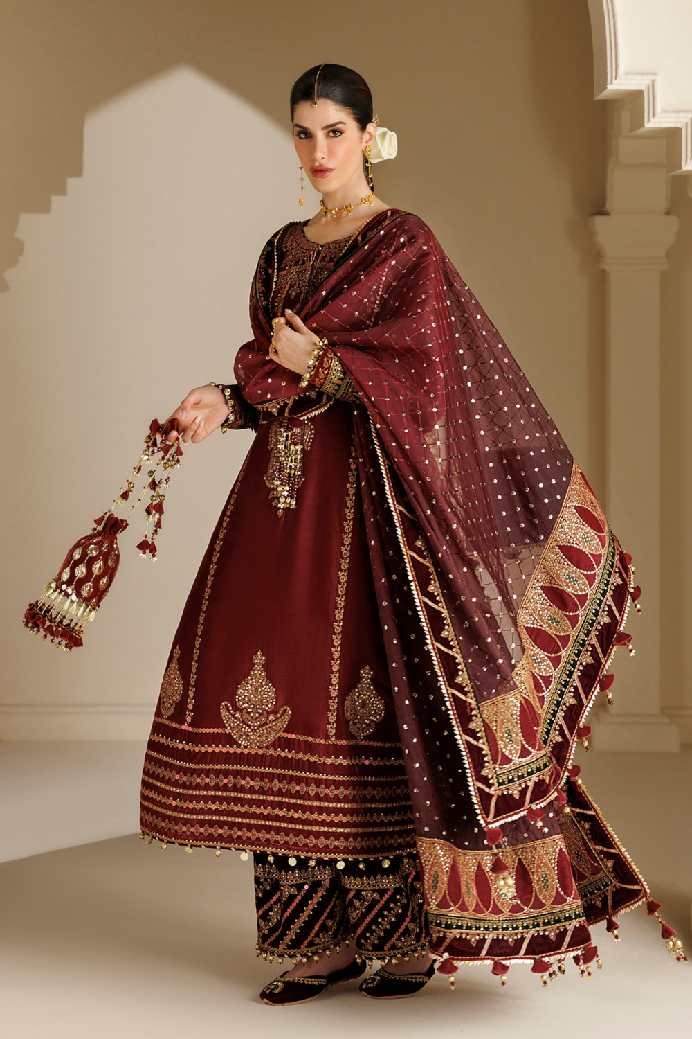 Embroidered Velvet Formal CVF26-D10 embroidered detail