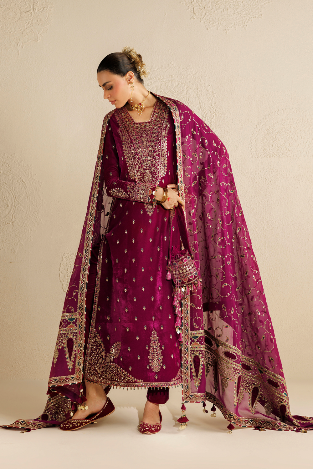 Embroidered Velvet Formal CVF26-D12 embroidered detail