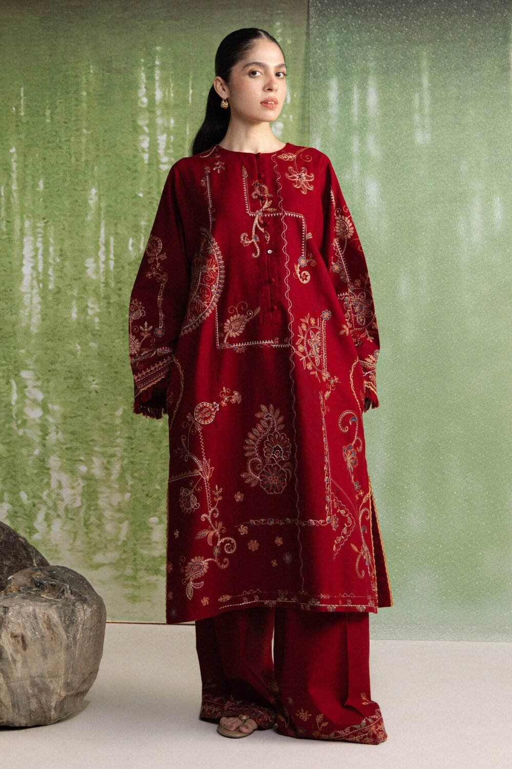 Zara Shahjahan DIBA-10A ready to wear suit front view