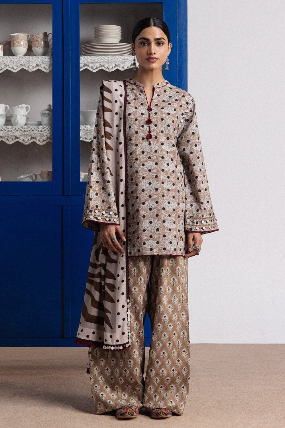 Zara Shahjahan Elowen-7B ready to wear suit front view