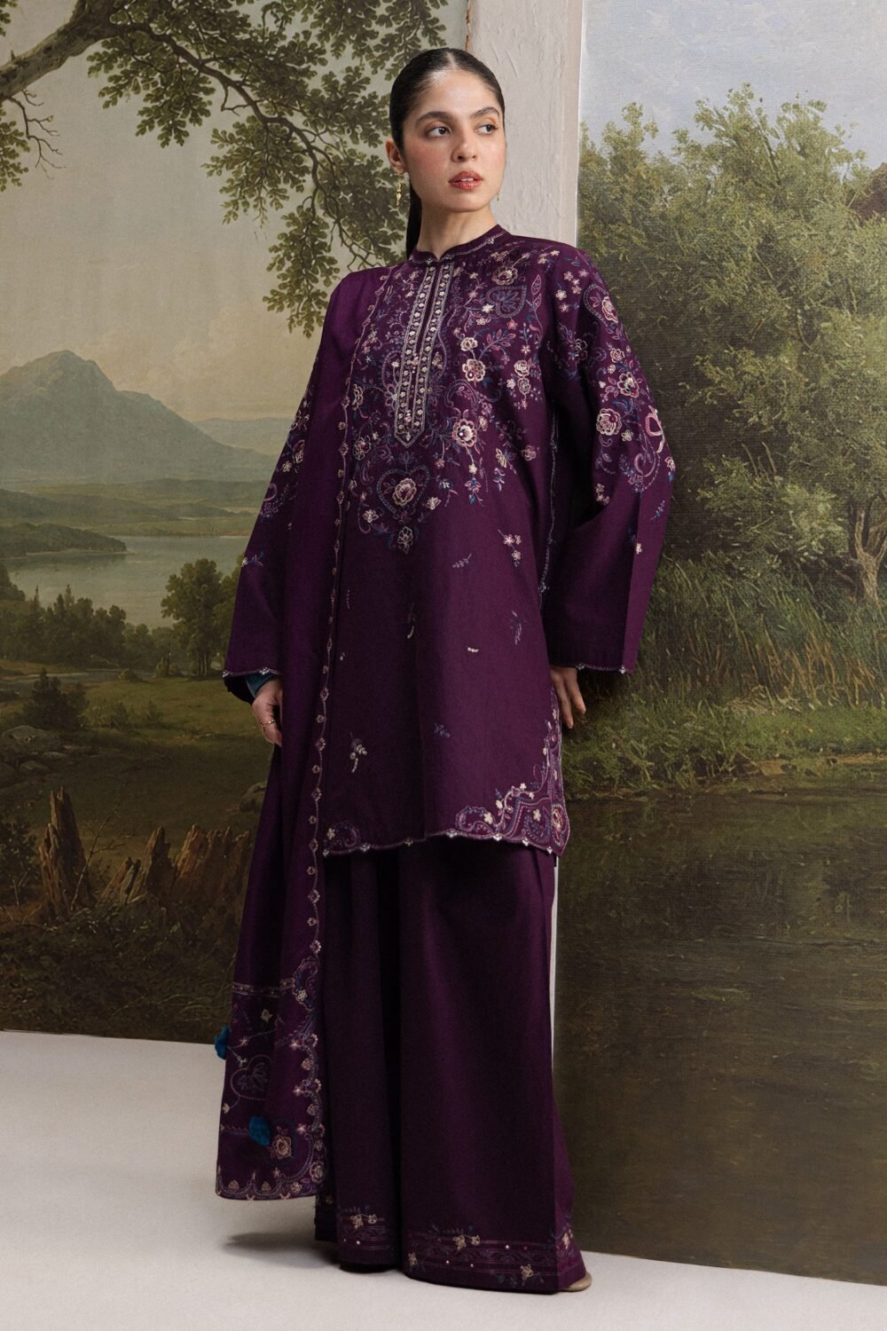 Zara Shahjahan SHAB-5A ready to wear suit front view