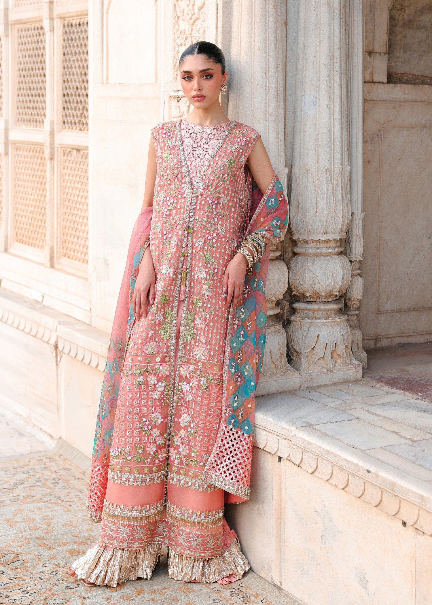 DAPHNE - Coral Pink - Fabric Detail