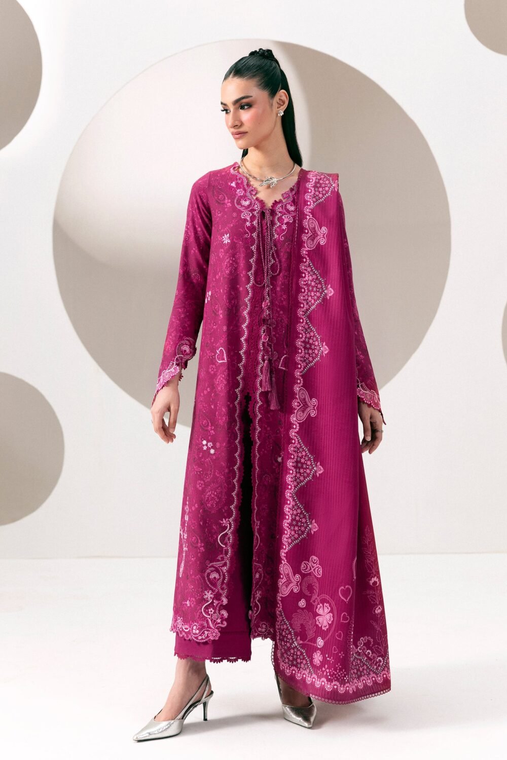 Qalamkar QPW-01 (B) Kaira ready to wear suit front view