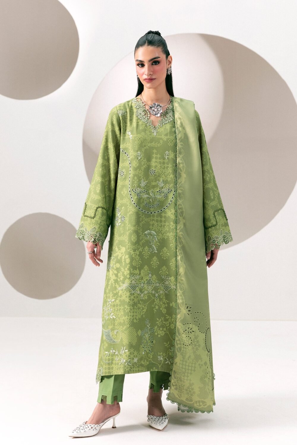 Qalamkar QPW-03 (A) Nazia ready to wear suit front view