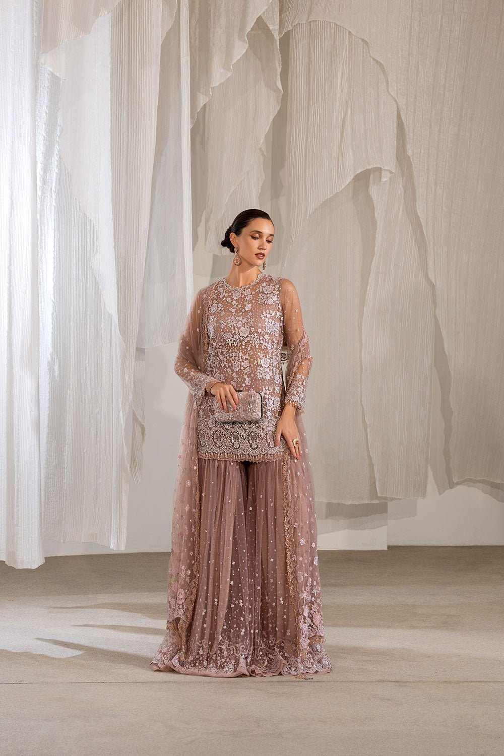 Design 04 NUR Festive '26 Unstitched ready to wear suit front view