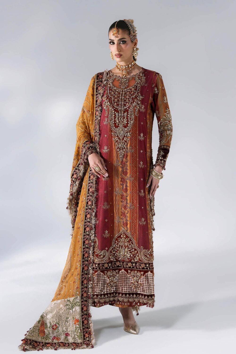 3 Piece Unstitched Embroidered Raw Silk Suit embroidered detail
