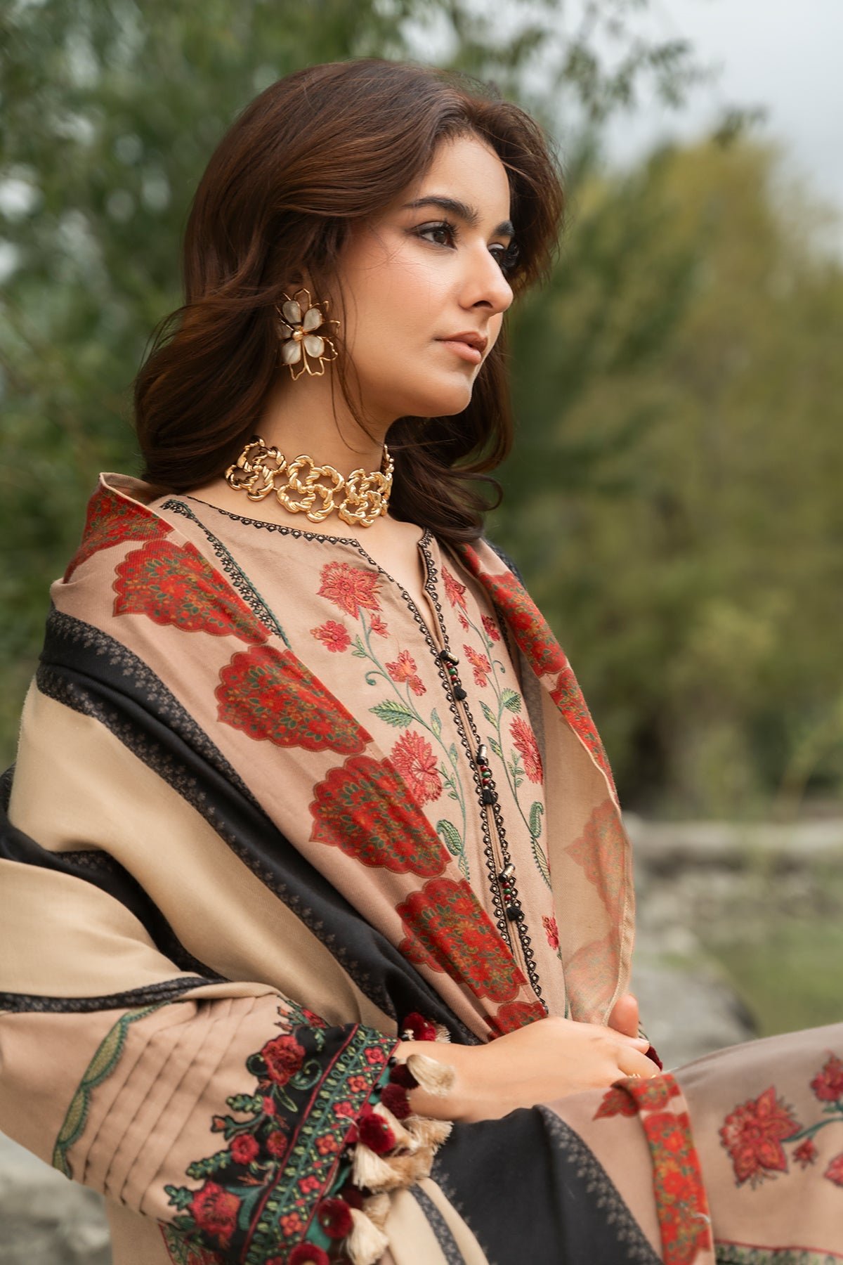 3-PC Unstitched Peach Leather Collection PSW6-17 - Detail View